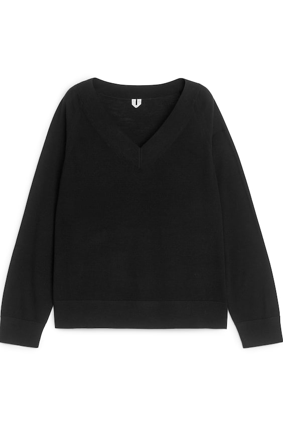 HM Pullover Mit V-Ausschnitt Aus Merinowolle