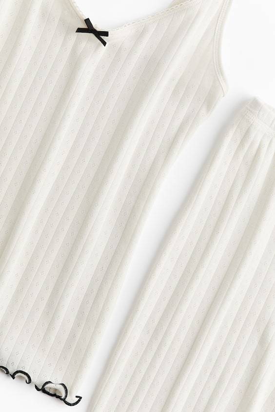 HM Pyjama aus Pointelle-Jersey