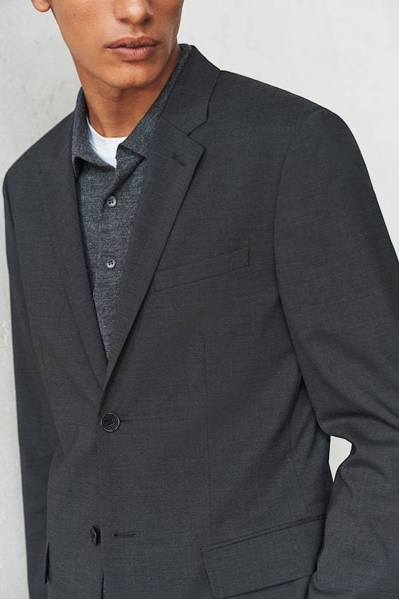 HM Sakko Aus Wollmix In Slim Fit