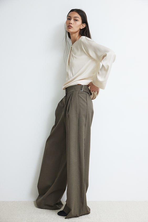 HM Satinbluse Mit Faltendetail