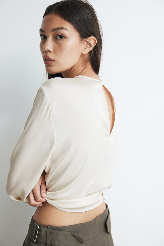 HM Satinbluse Mit Faltendetail