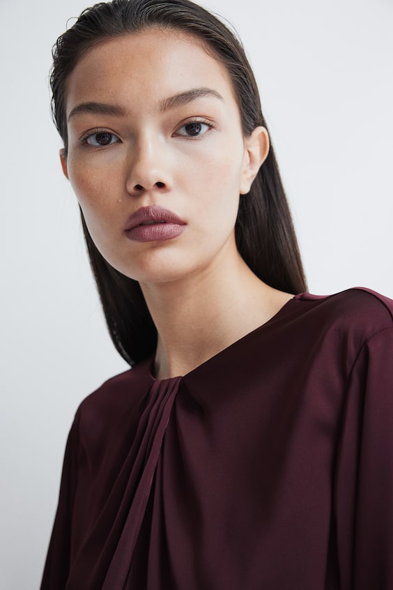 HM Satinbluse Mit Faltendetail