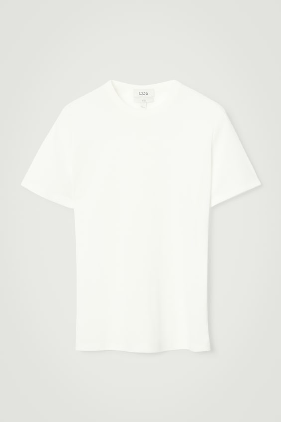 HM SCHMAL GESCHNITTENES T-SHIRT AUS BAUMWOLL-CRÊPE