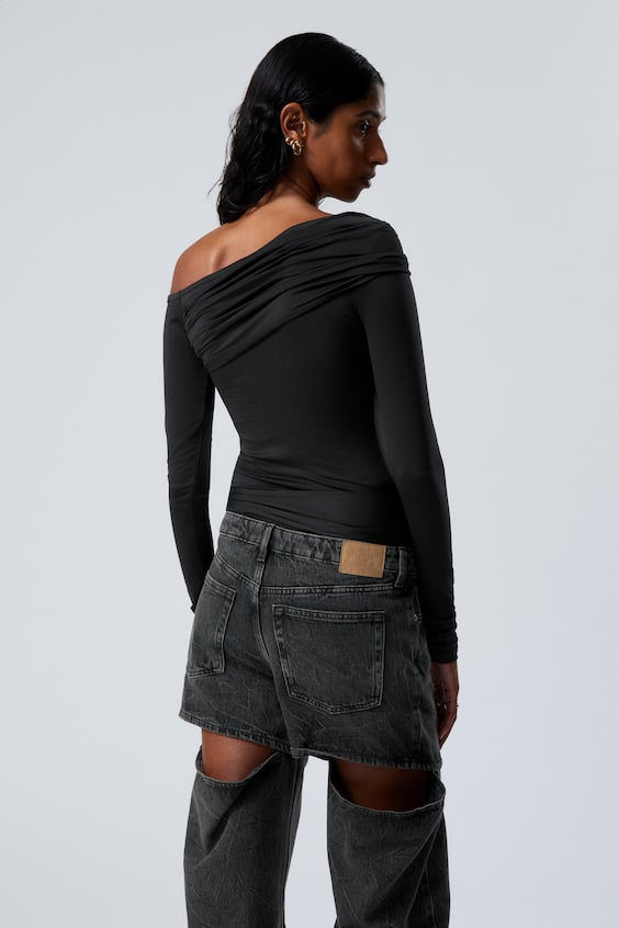 HM Schulterfreies, Drapiertes Top