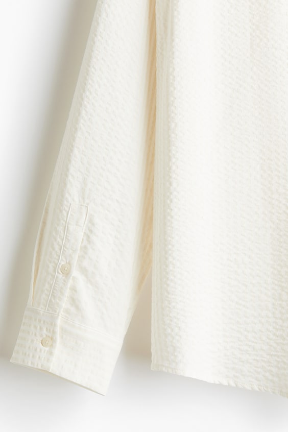 HM Seersucker-Hemd aus Baumwollmix