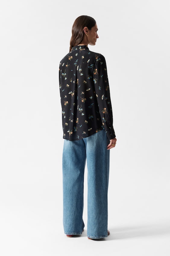 HM Seidenhemd Mit Biesen