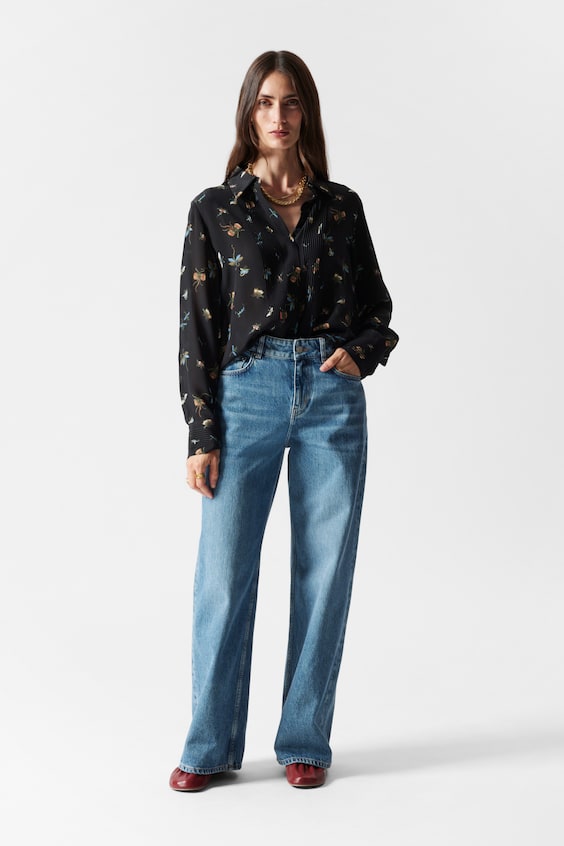 HM Seidenhemd Mit Biesen