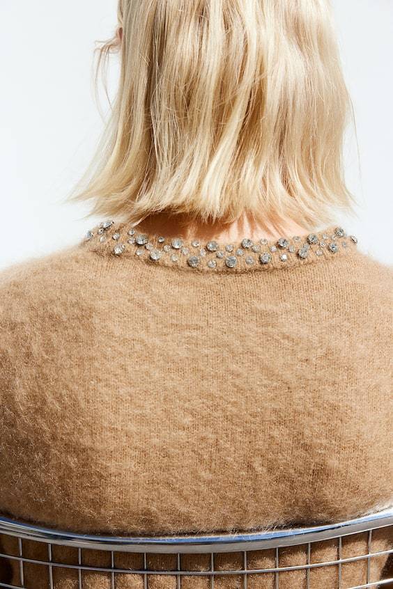 HM Shirt Aus Mohairmix Mit Verzierung