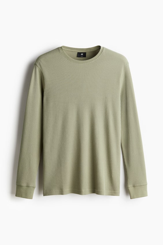 HM Shirt Aus Waffeljersey In Slim Fit