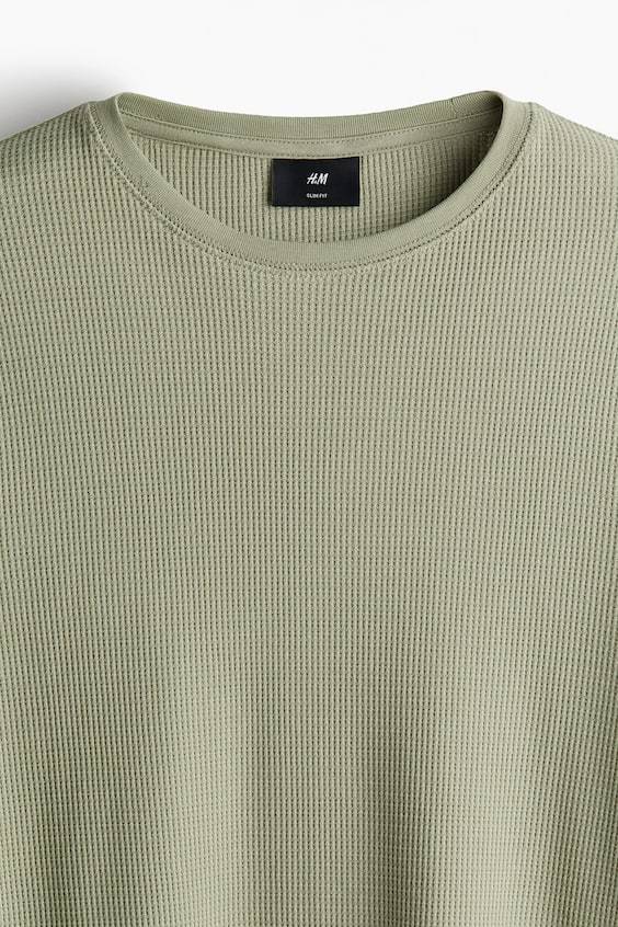 HM Shirt Aus Waffeljersey In Slim Fit