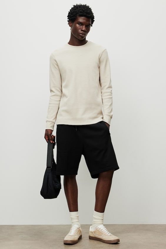 HM Shirt Aus Waffeljersey In Slim Fit