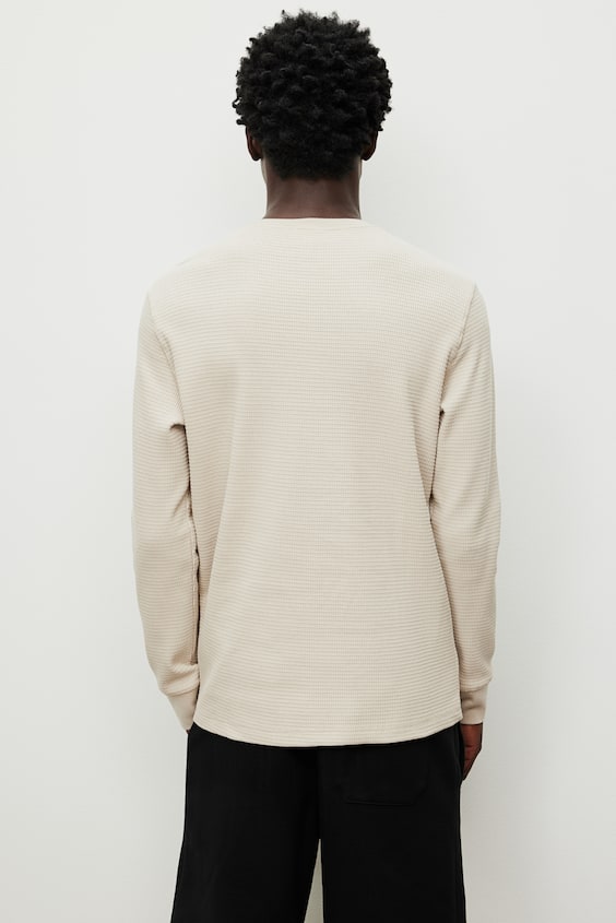 HM Shirt Aus Waffeljersey In Slim Fit