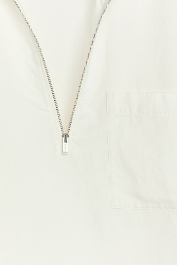 HM Shirt Mit Kurzem Reißverschluss