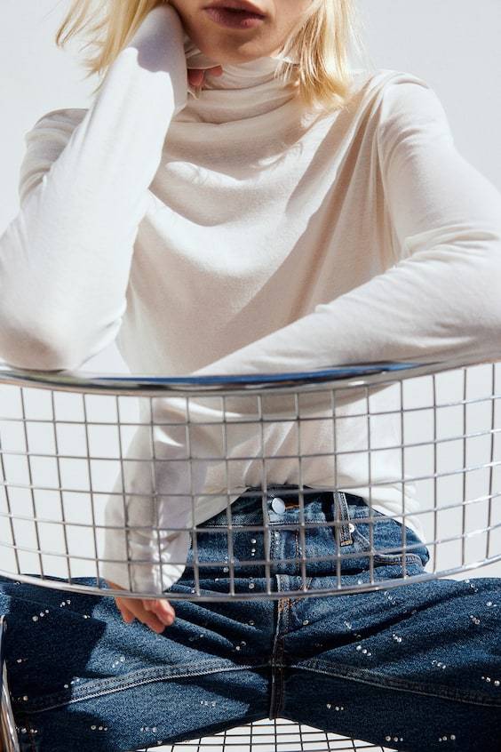 HM Shirt mit Turtleneck aus Pima-Baumwolle