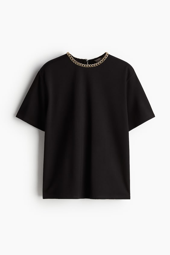 HM Shirt Mit Zierkette