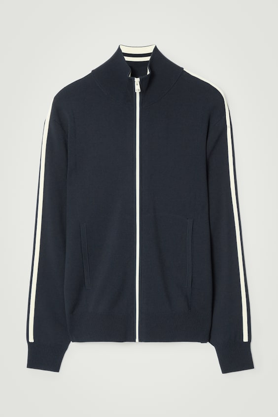 HM STRICK-TRAININGSJACKE MIT KONTRASTSTREIFEN