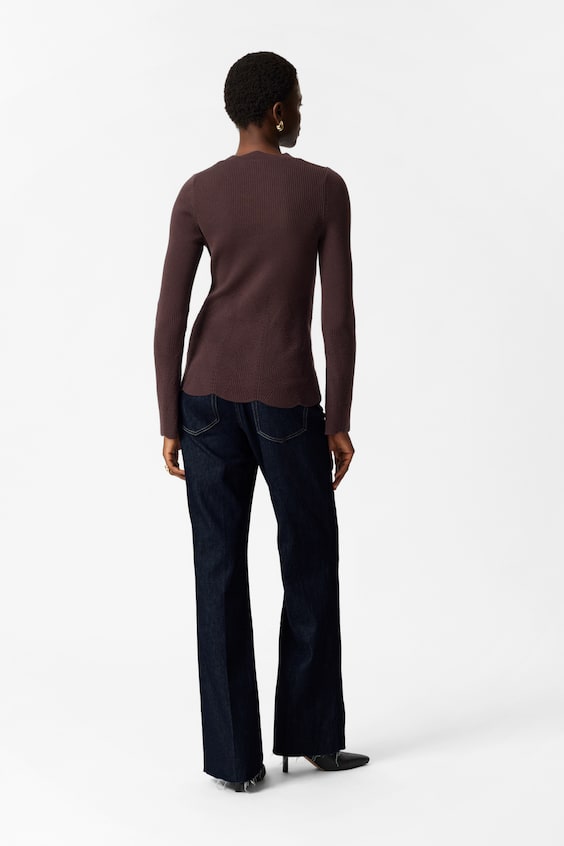 HM Strickjacke Aus Merinowoll-Mix Mit Wellenkante