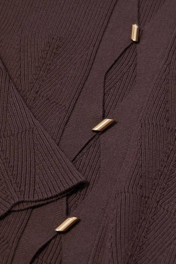 HM Strickjacke Aus Merinowoll-Mix Mit Wellenkante