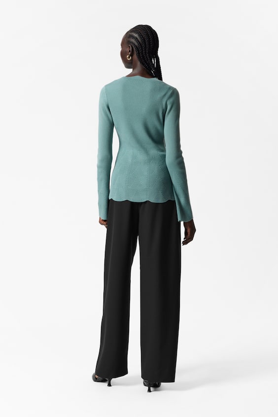 HM Strickjacke Aus Merinowoll-Mix Mit Wellenkante