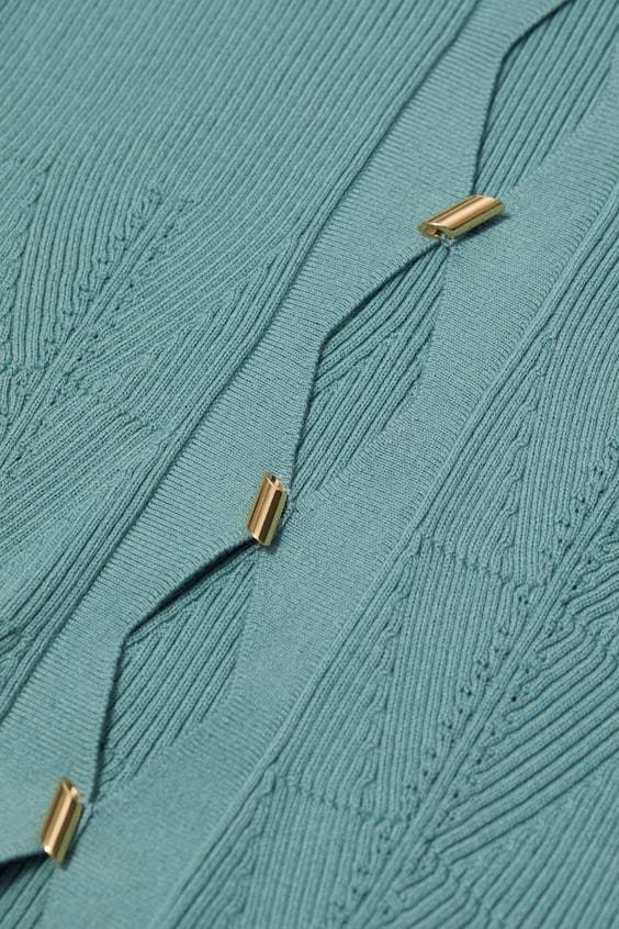 HM Strickjacke Aus Merinowoll-Mix Mit Wellenkante