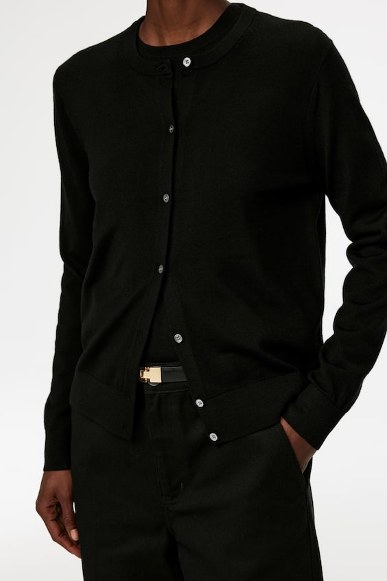 HM Strickjacke Aus Merinowolle