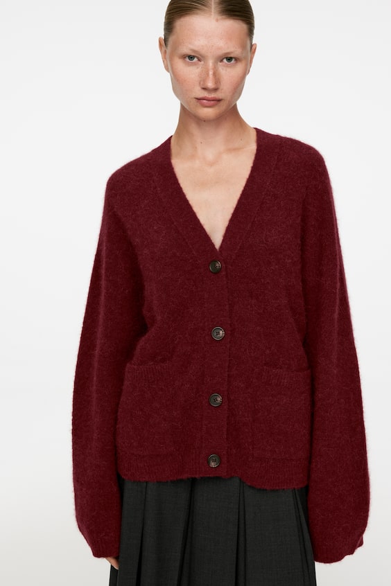 HM Strickjacke Aus Wolle Und Alpakawolle