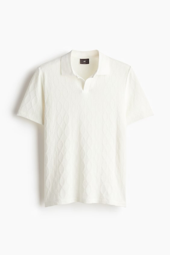 HM Strukturiertes Poloshirt In Slim Fit