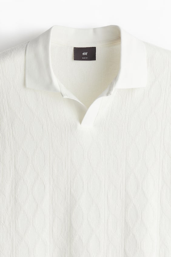 HM Strukturiertes Poloshirt In Slim Fit