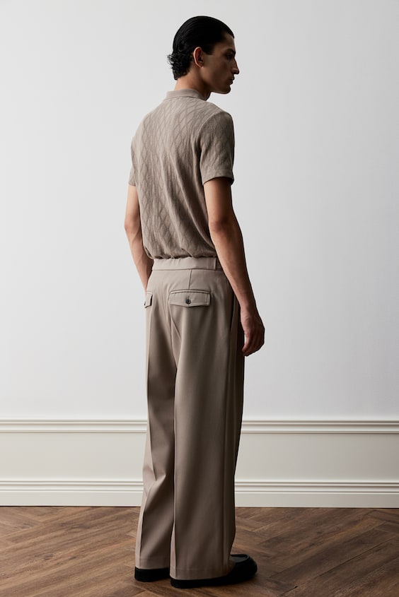 HM Strukturiertes Poloshirt In Slim Fit