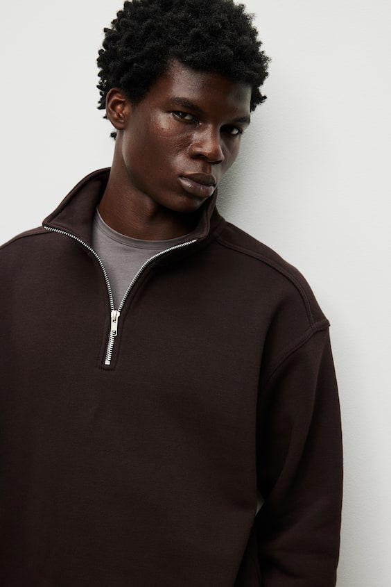 HM Sweatshirt mit Zipper in Loose Fit