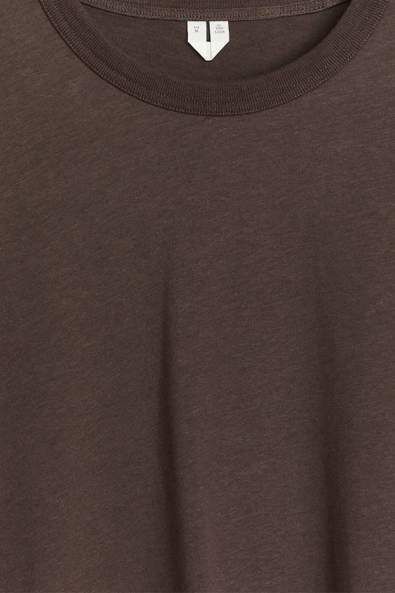 HM T-Shirt Aus Baumwolle Und Leinen