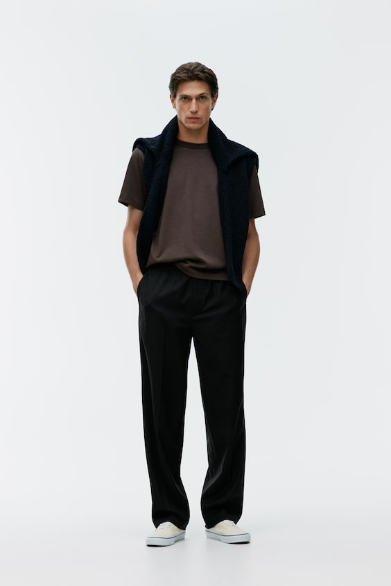 HM T-Shirt Aus Baumwolle Und Leinen