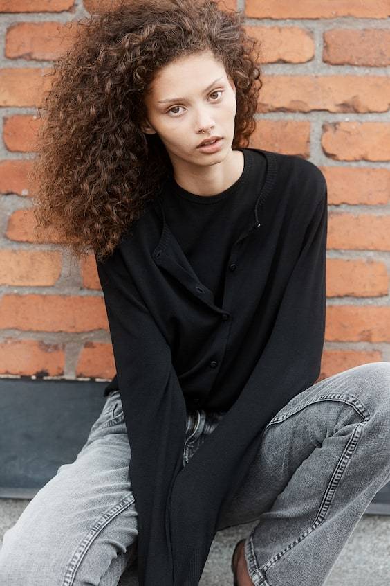 HM T-Shirt Aus Feinstrick