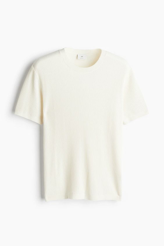 HM T-Shirt In Rippstrick Regular Fit