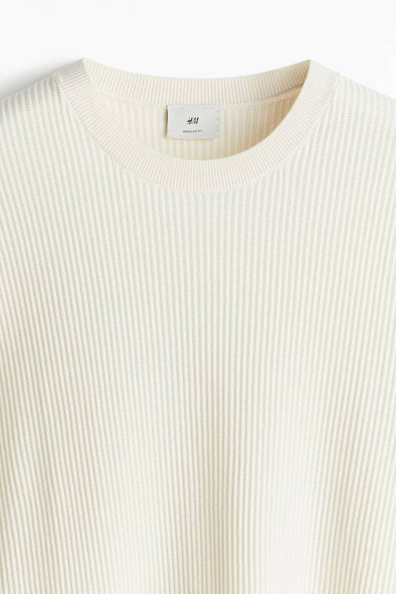 HM T-Shirt In Rippstrick Regular Fit