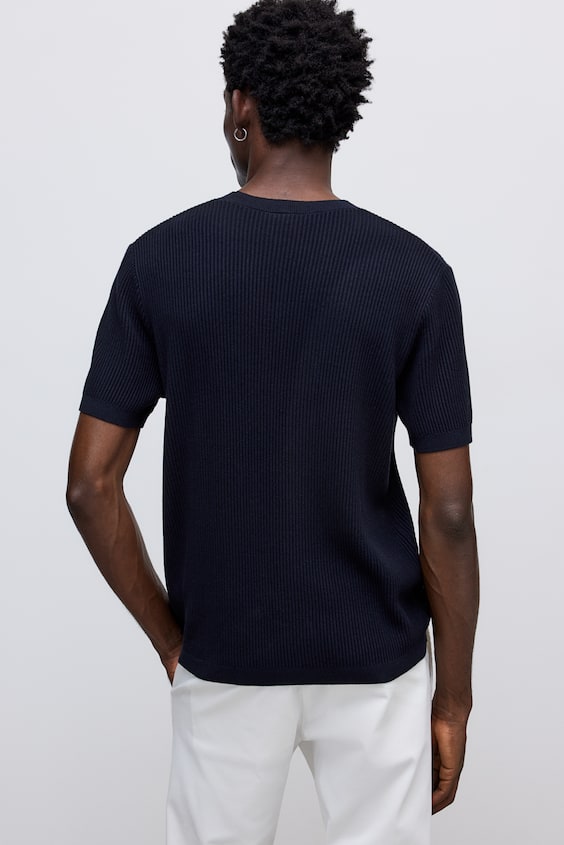 HM T-Shirt In Rippstrick Regular Fit