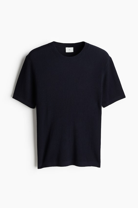 HM T-Shirt In Rippstrick Regular Fit