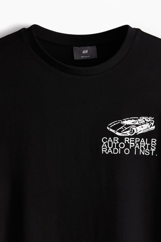 HM T-Shirt Mit Print Regular Fit