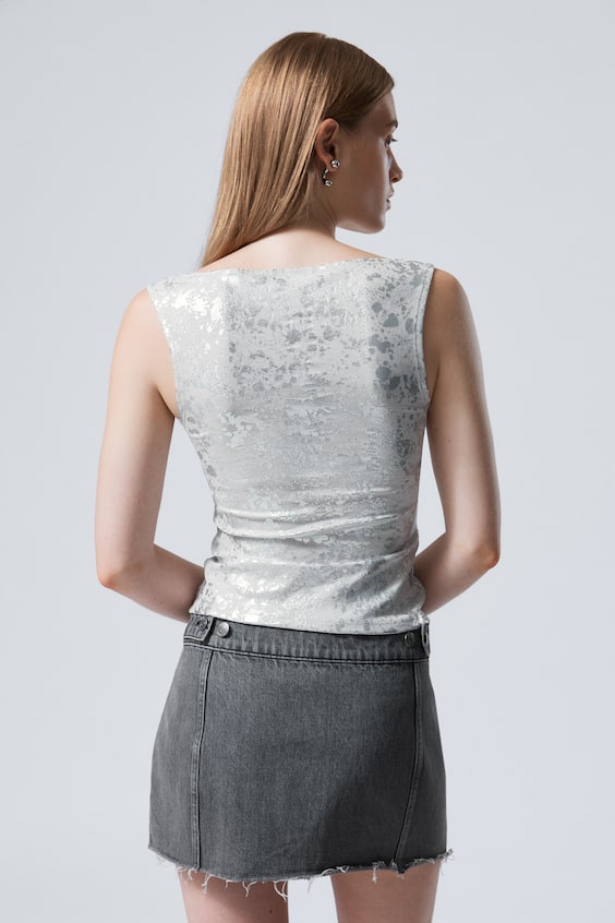 HM Top Mit Metallic-Spritzern