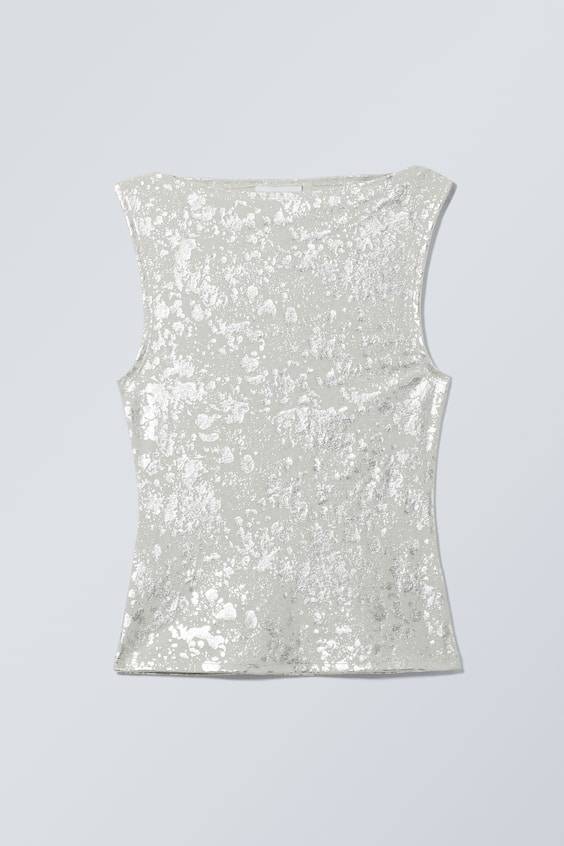 HM Top Mit Metallic-Spritzern