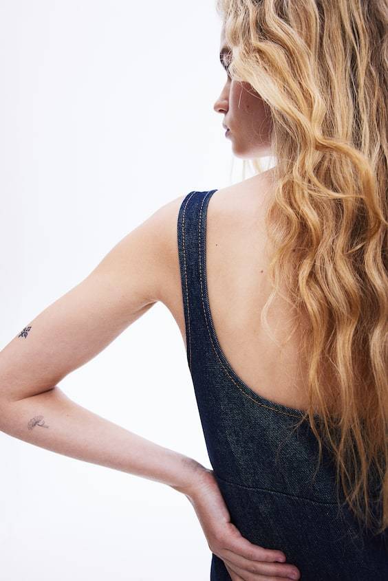 HM Trägerkleid Aus Denim