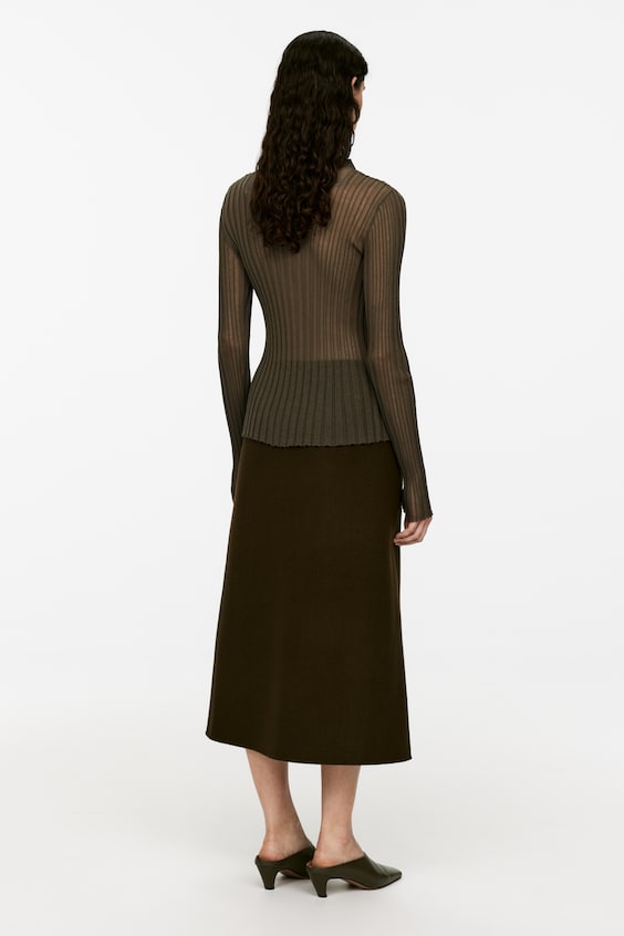 HM Transparentes Geripptes Oberteil