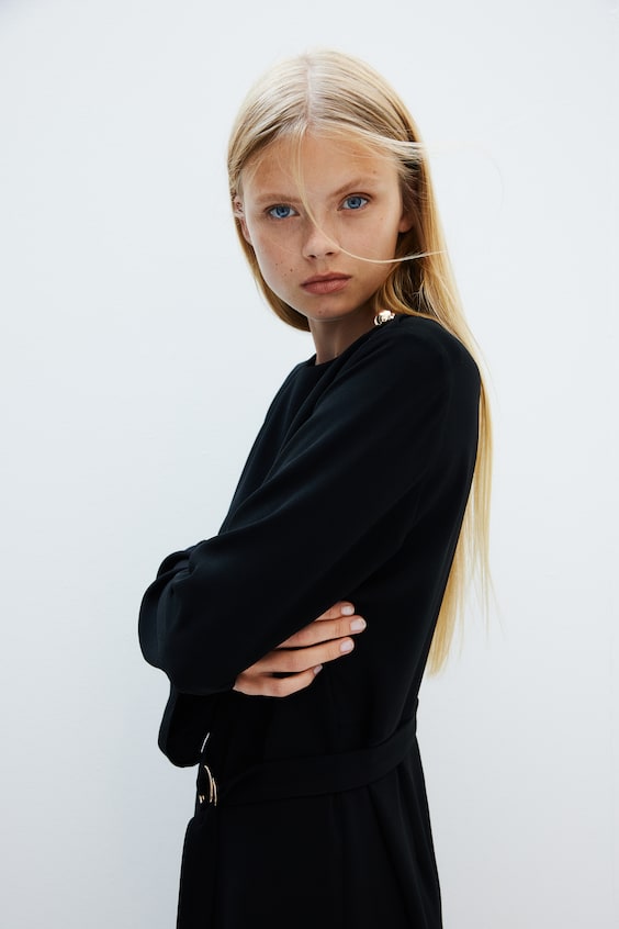 HM Twillkleid Mit Gürtel