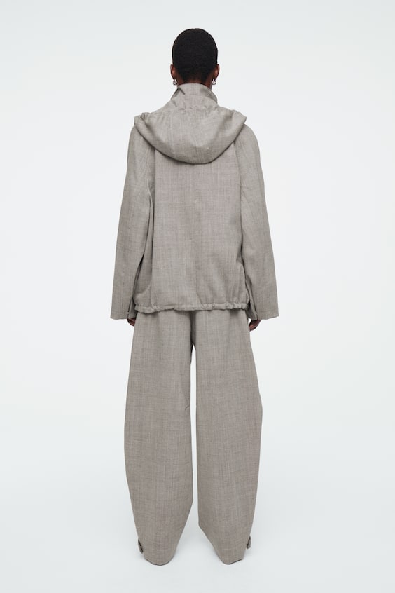 HM UTILITY-JACKE AUS WOLLE MIT KAPUZE