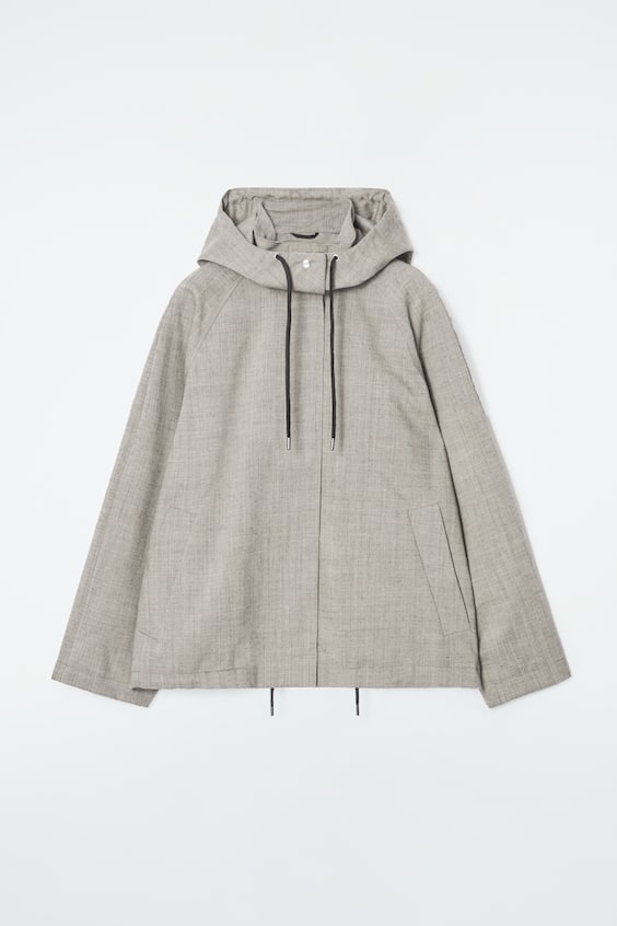 HM UTILITY-JACKE AUS WOLLE MIT KAPUZE