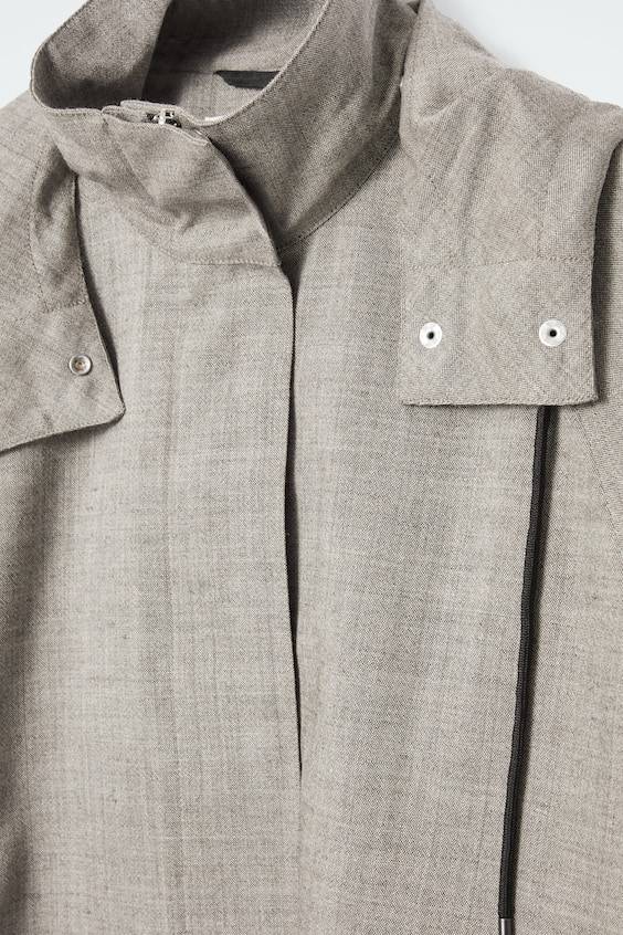 HM UTILITY-JACKE AUS WOLLE MIT KAPUZE