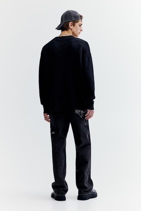 HM V-Pullover Aus Baumwolle In Loose Fit