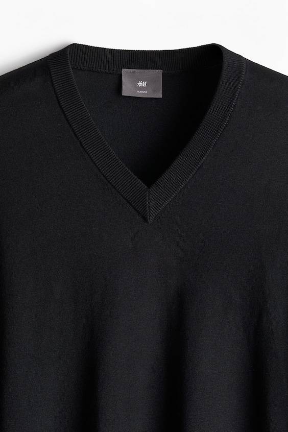 HM V-Pullover Aus Feinstrick In Slim Fit