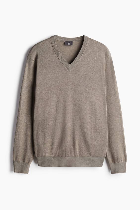 HM V-Pullover Aus Feinstrick In Slim Fit