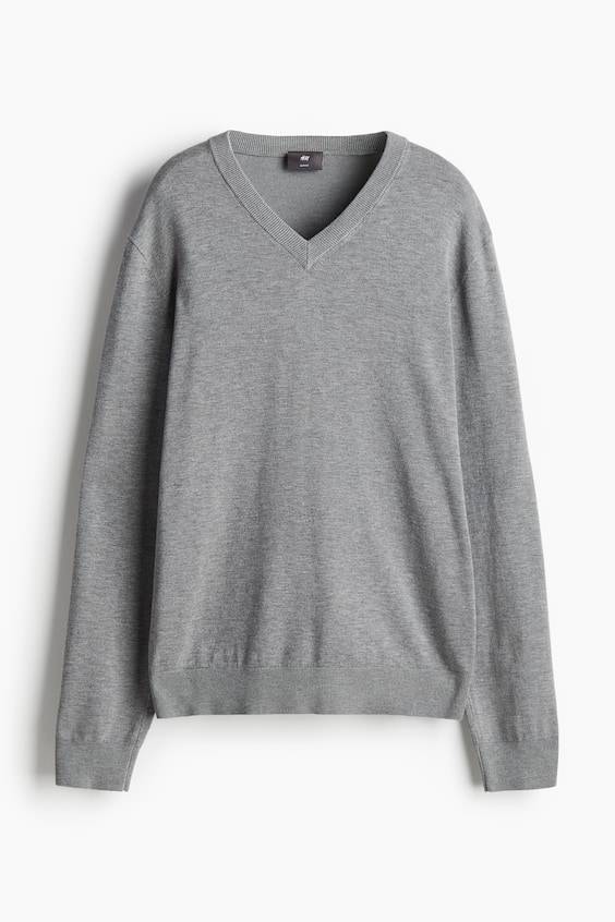 HM V-Pullover Aus Feinstrick In Slim Fit